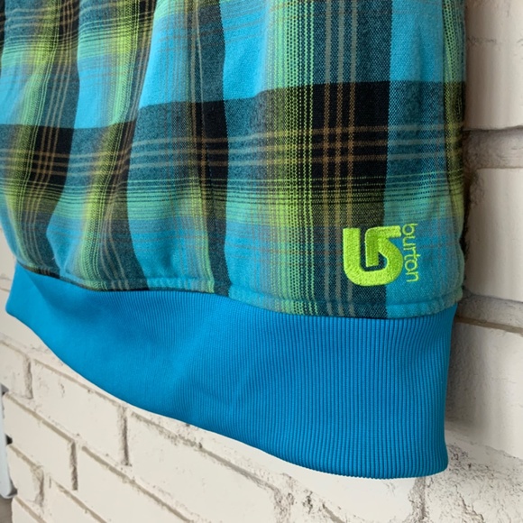 BURTON Starr Plaid Hooded Vest, Women's XL DryRide Aqua Lime  Zip Hoodie - Picture 4 of 16